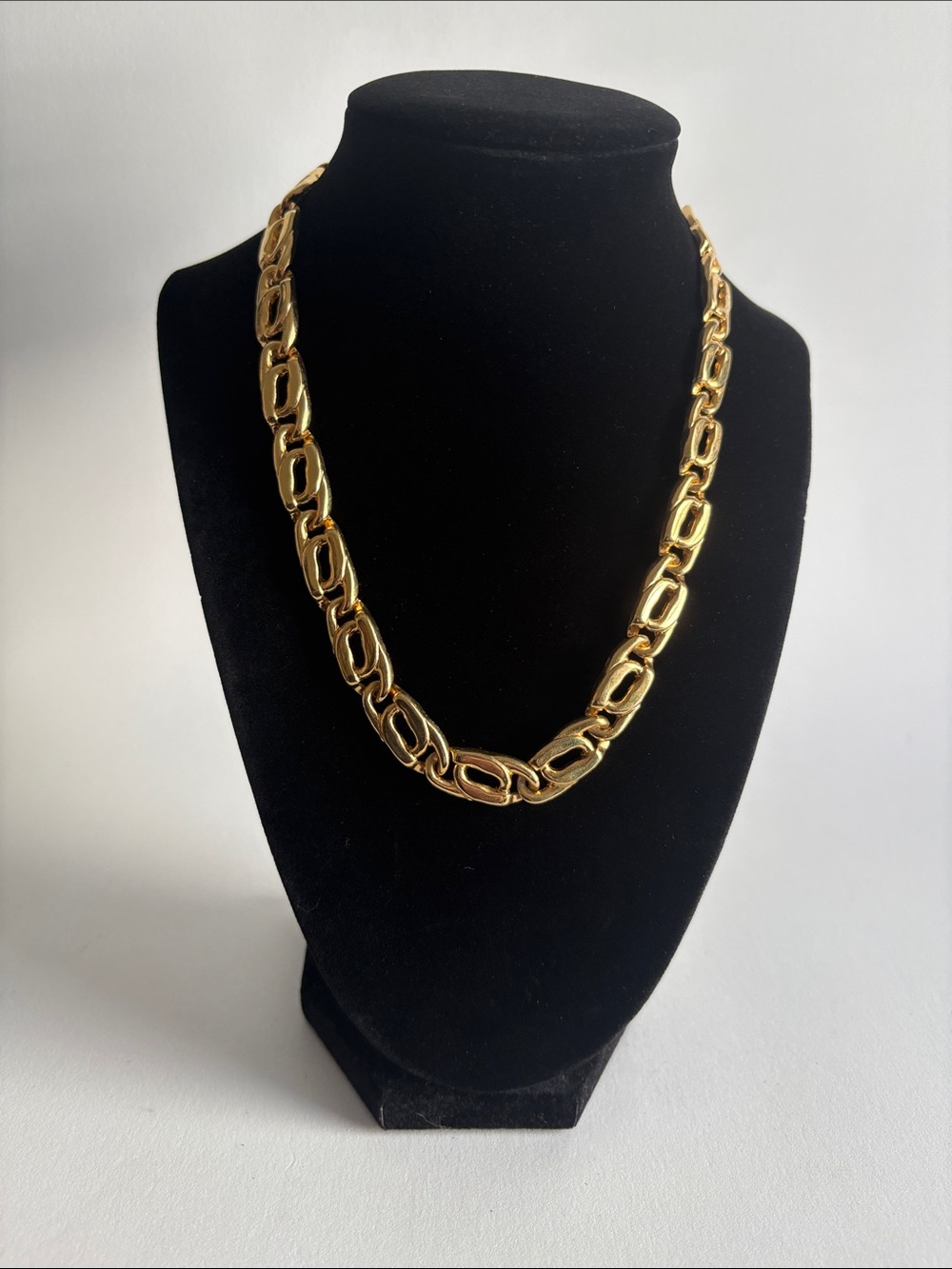 Gold Link Chain Necklace Chunky Polished Classic Women Jewelry